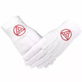 WHITE ROYAL ARCH COTTON GLOVES c/w TRIPLE TAU Riverside Regalia