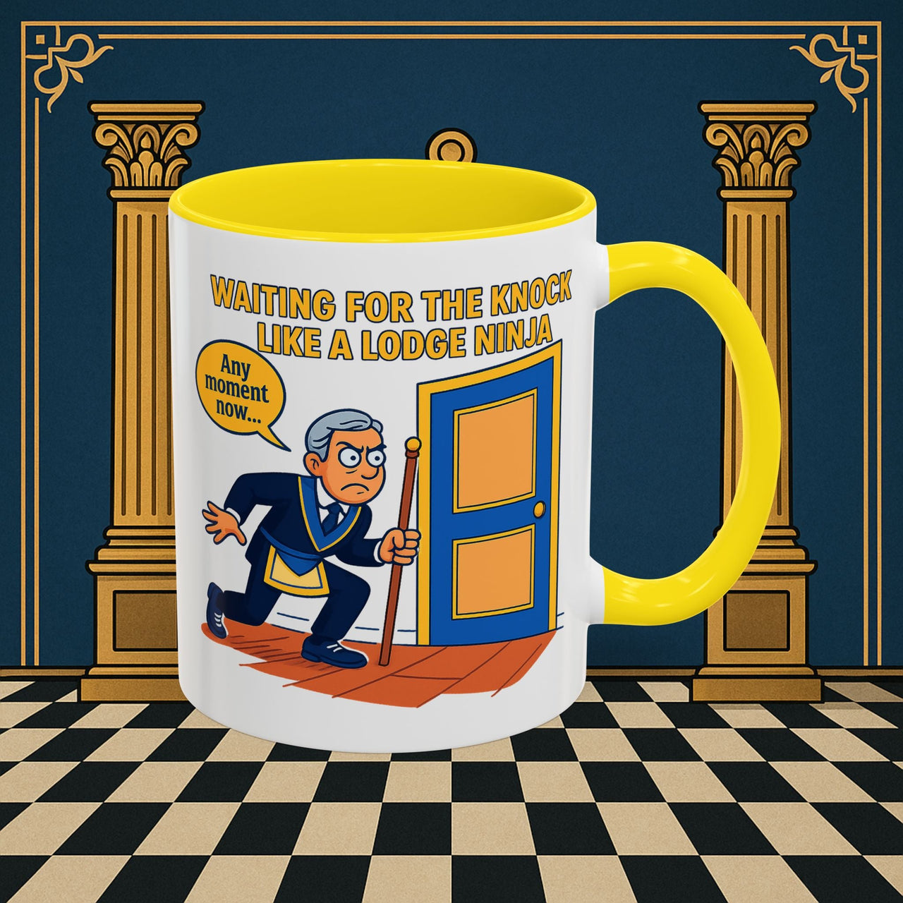 Masonic Mugs - Masonic Anticipation: Lodge Ninja in Waiting, Junior Deacon Printify