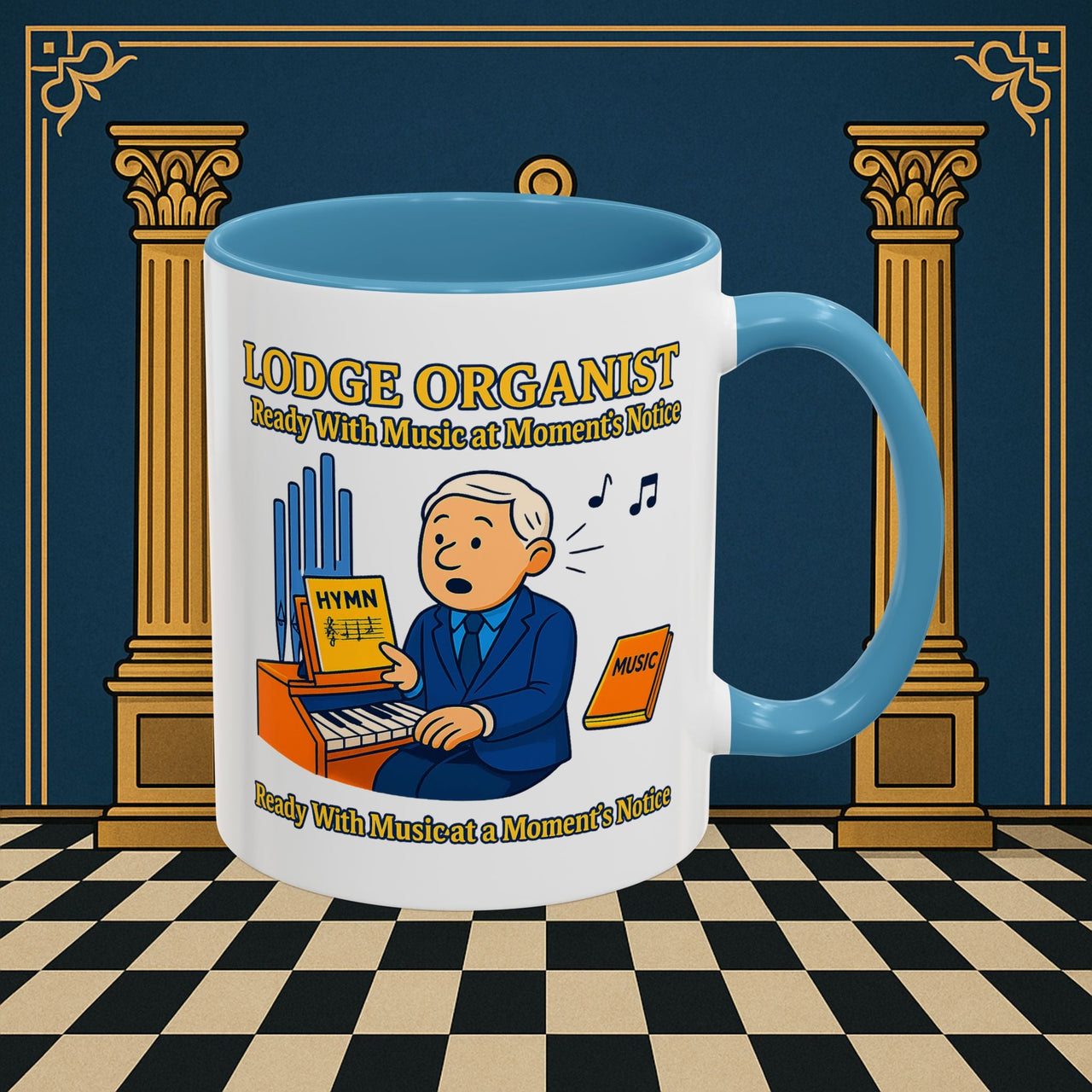 Masonic Mugs - Lodge Organist at the Ready - Organist Printify