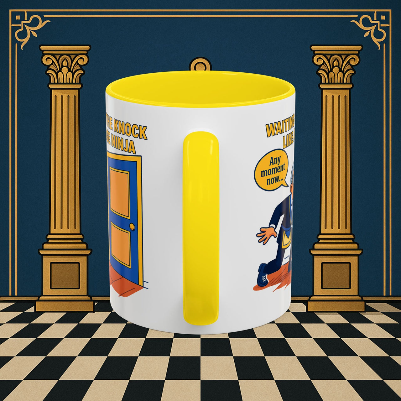 Masonic Mugs - Masonic Anticipation: Lodge Ninja in Waiting, Junior Deacon Printify