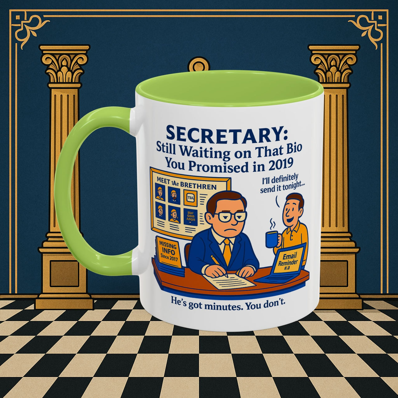 Masonic Mugs - Waiting Game - Secretary Printify