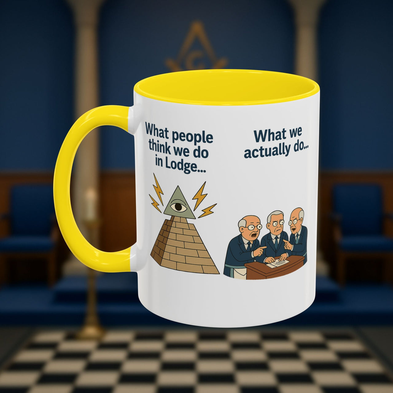 Masonic Mugs Ready to Go – Just for the Ceremony (Accent Coloured 11oz Mug) Printify