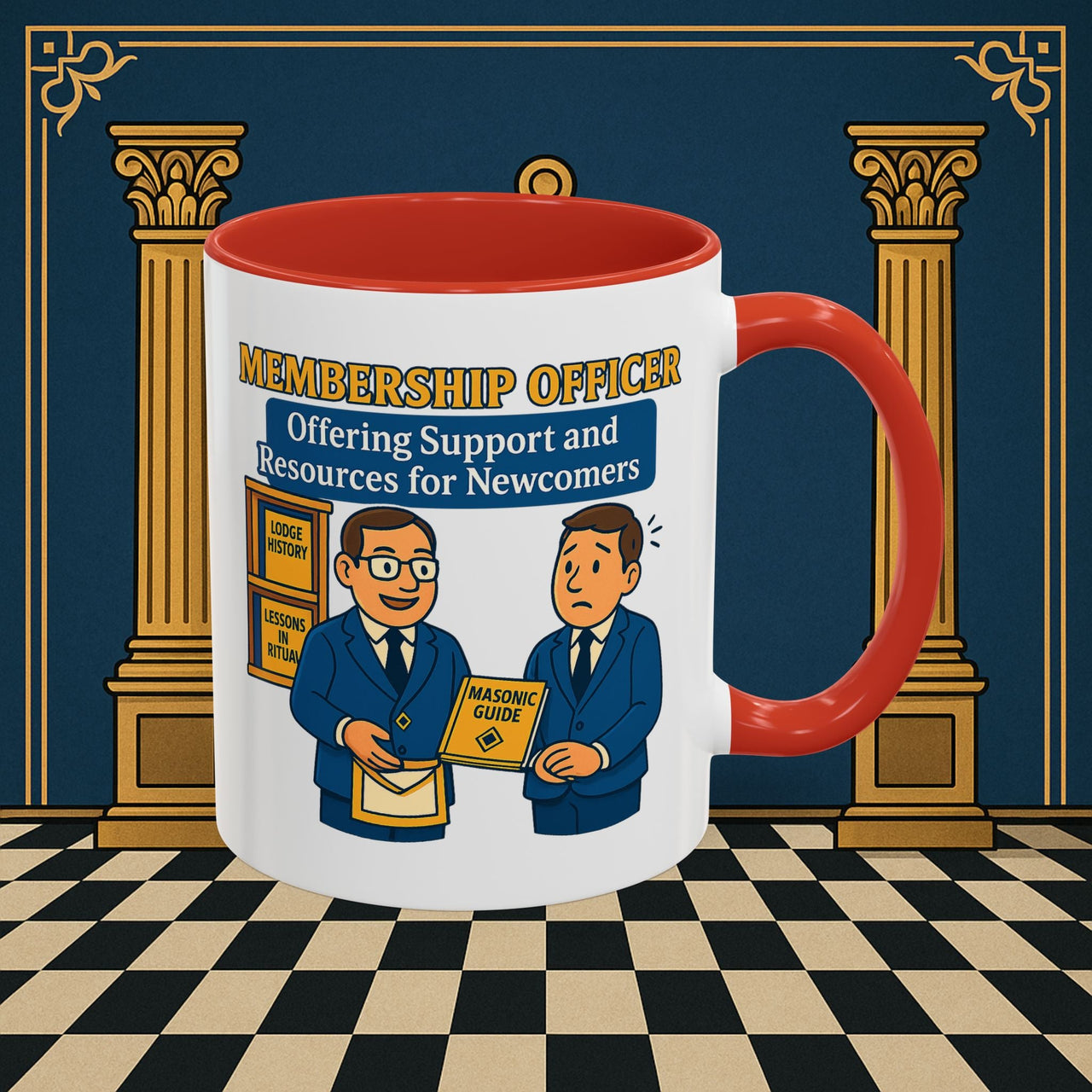 Masonic Mugs - Welcoming New Brothers - Membership Secretary Printify