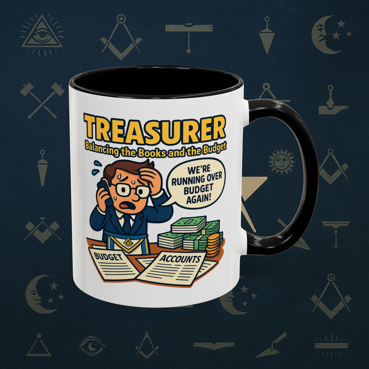 Masonic Mugs - Budget Blues - Treasurer Printify