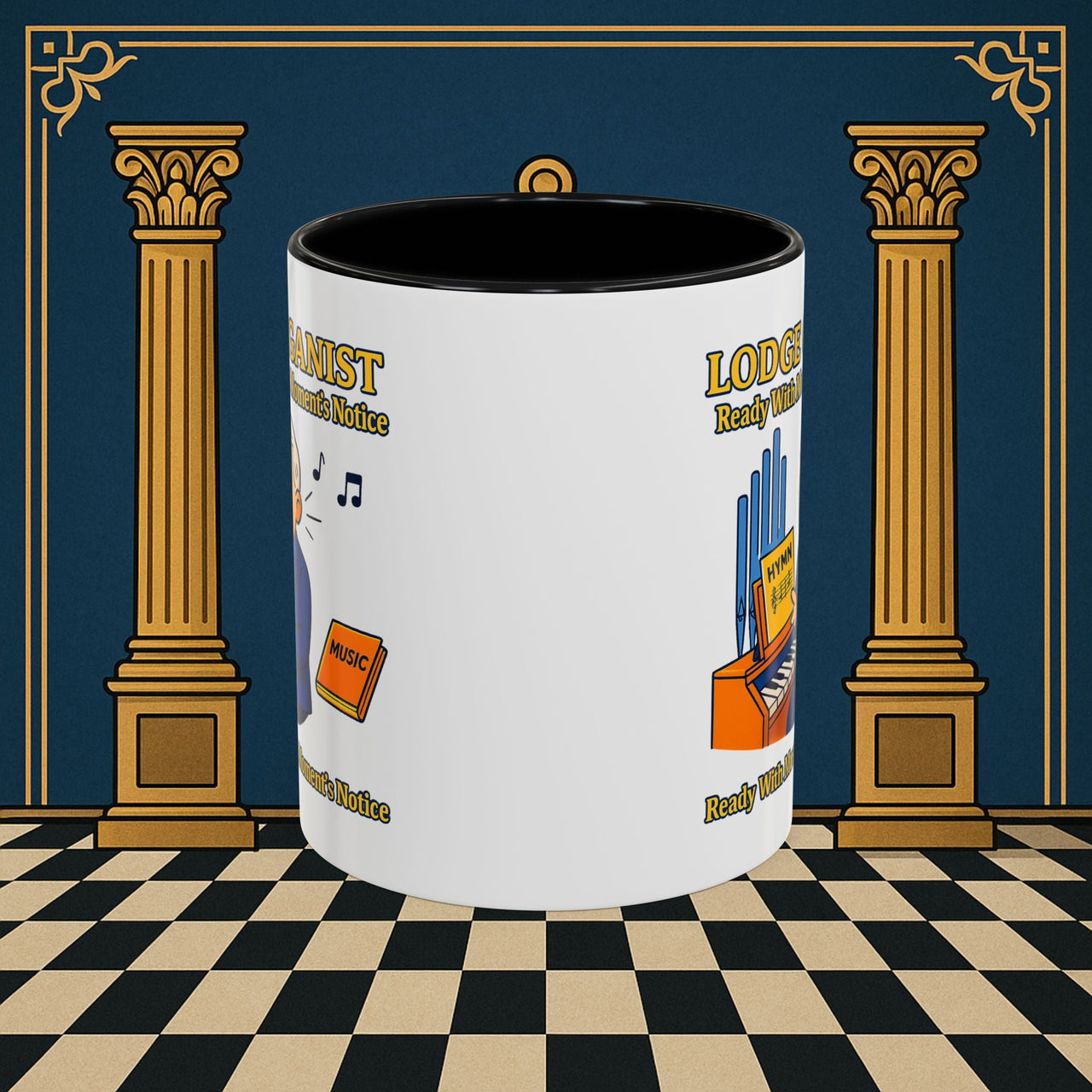 Masonic Mugs - Lodge Organist at the Ready - Organist Printify
