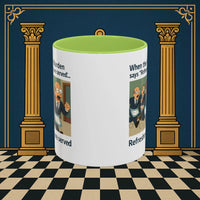 Masonic Mugs Ready to Go – Refreshments Are Served (Accent Coloured 11oz Mug) Printify