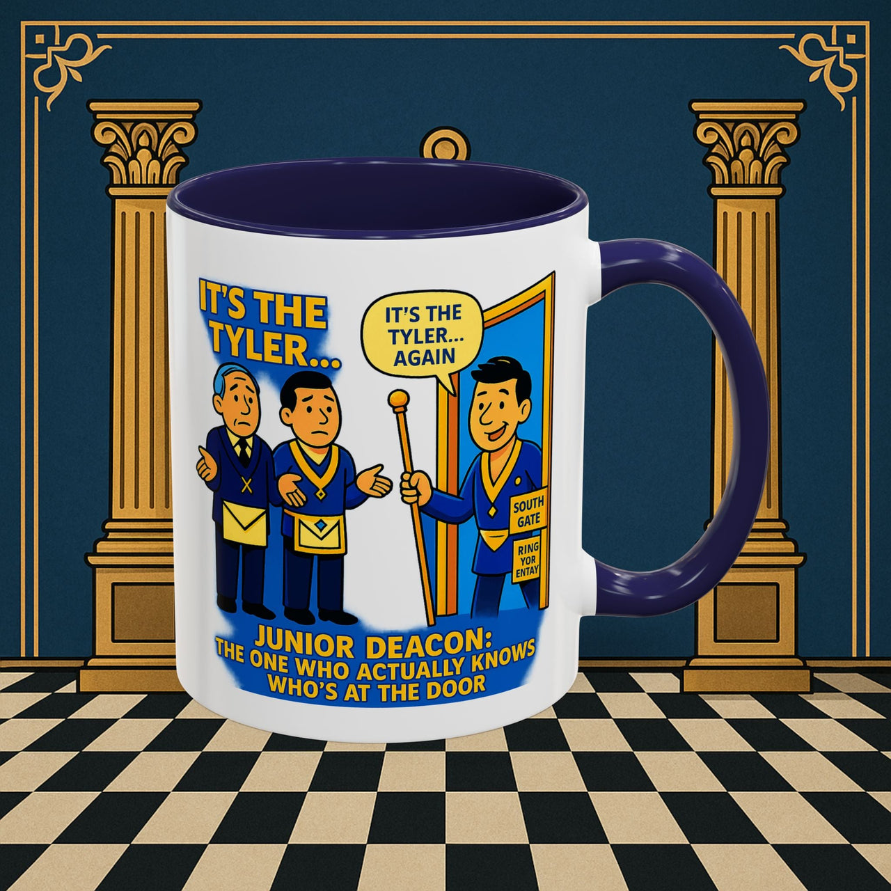 Masonic Mugs - Masonic Mysteries Unveiled: Lodge Leadership Comedy, Junior Deacon Printify