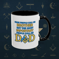 Masonic Mugs Ready to Go – Brother and Dad (Accent Coloured 11oz Mug) Printify