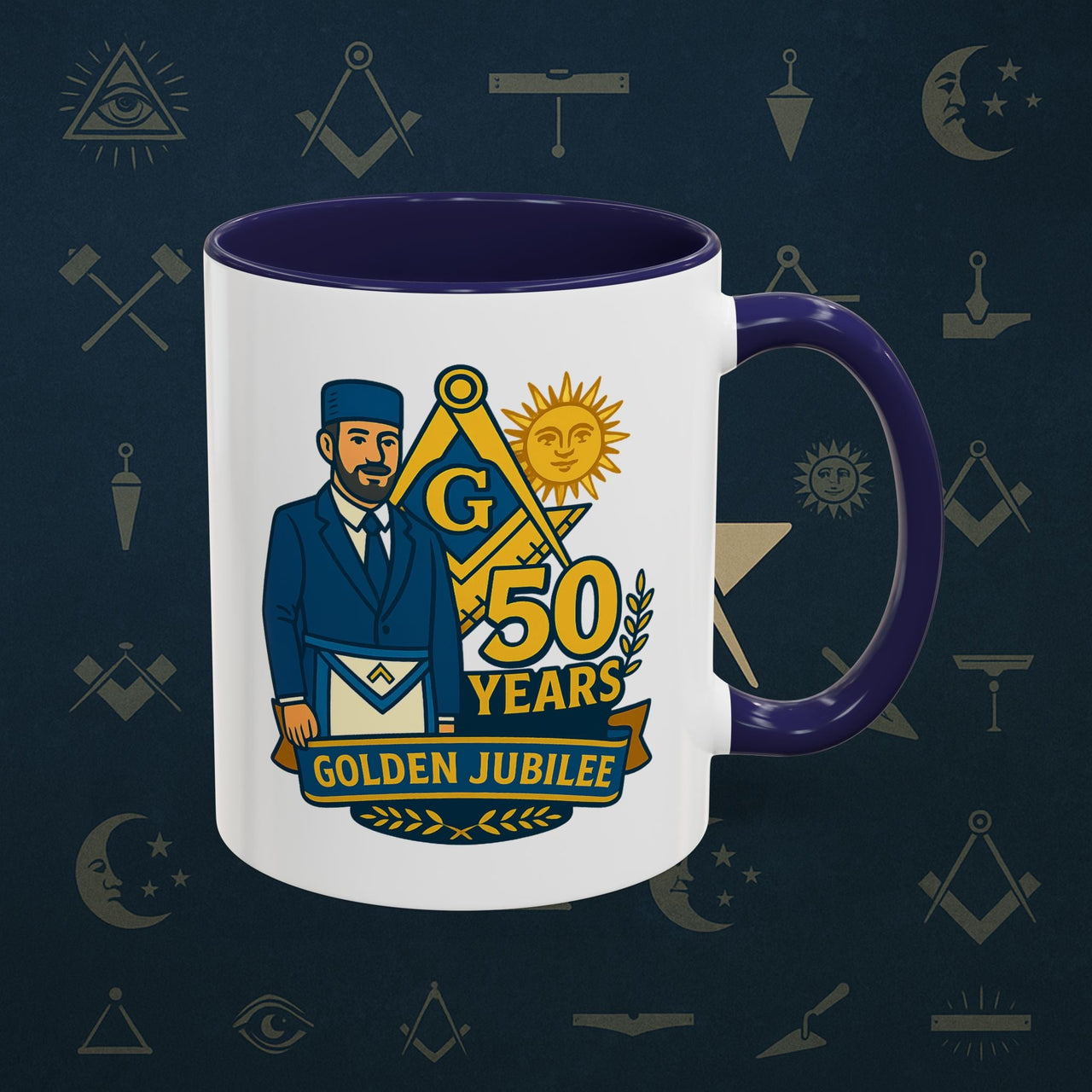 Masonic Mugs - Masonic Golden Jubilee - 50 years anniversary Printify