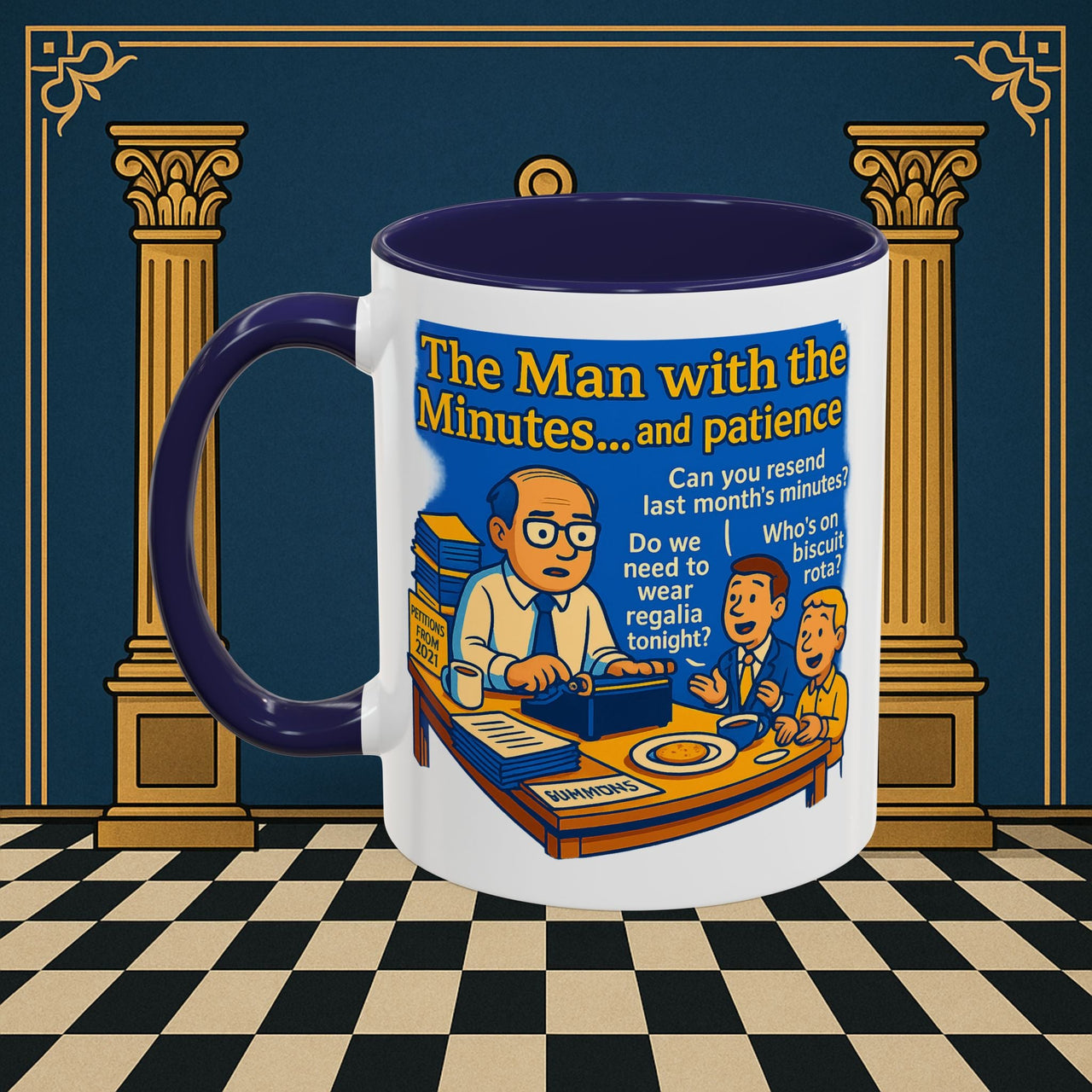 Masonic Mugs - Bureaucratic Blues - Secretary Printify