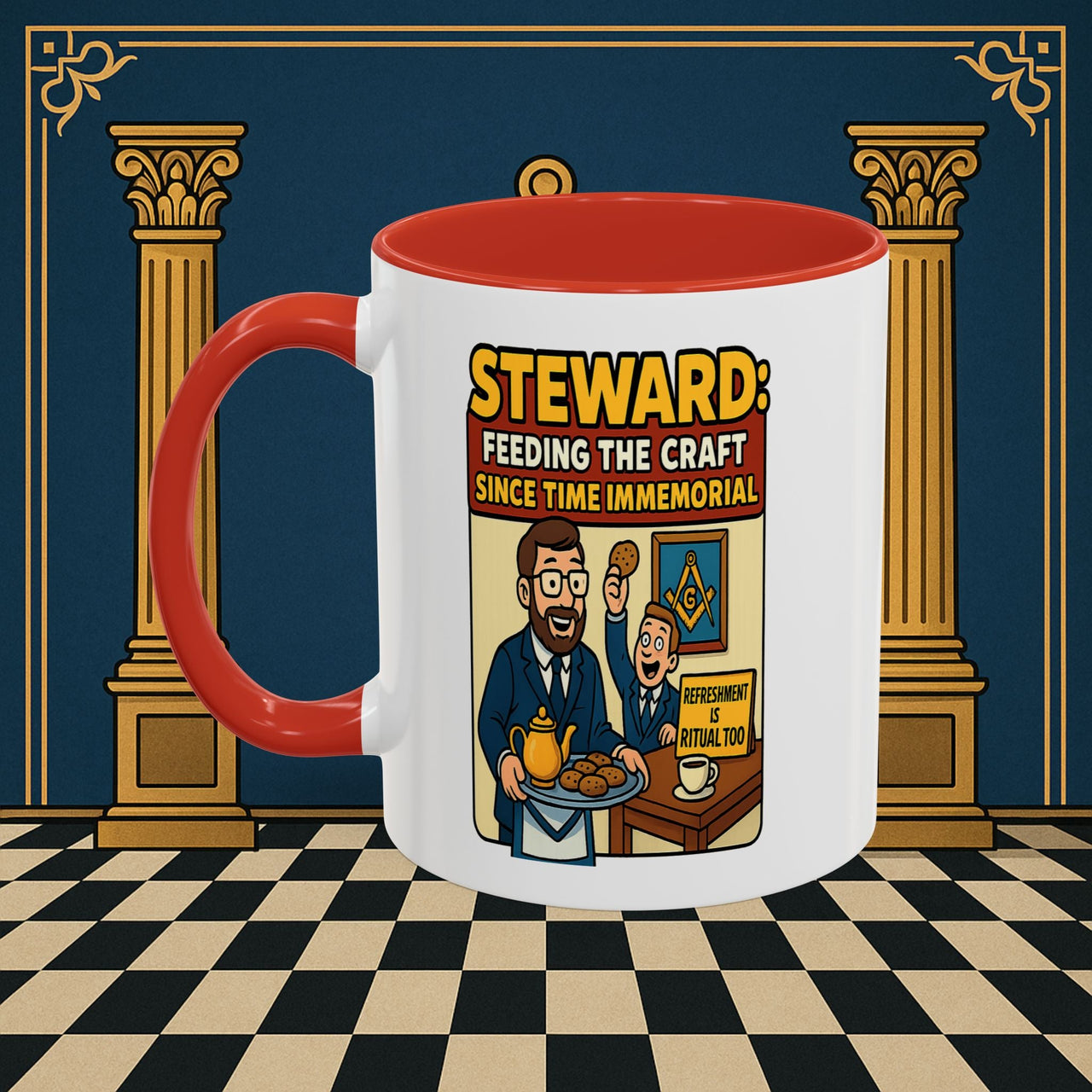 Masonic Mugs - Feeding Freemasonry's Fellowship - Steward Printify