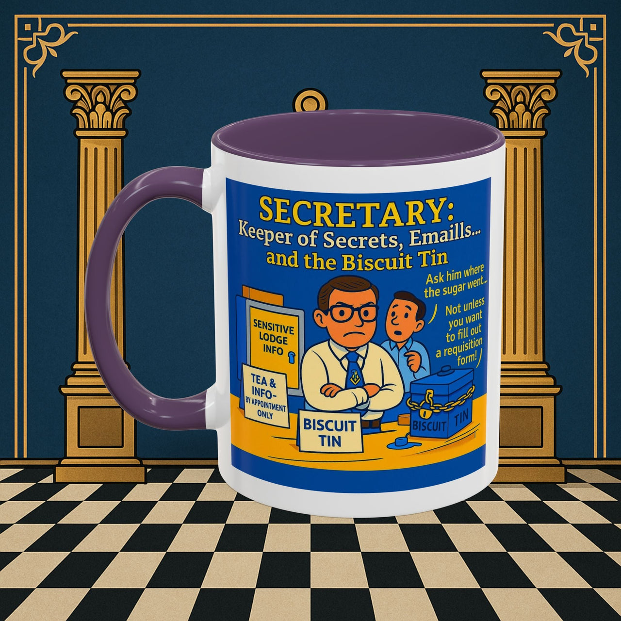 Masonic Mugs - Bureaucratic Biscuit Bouncer - Secretary Printify