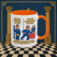 Masonic Mugs - Day/Night Professional: Dual Persona Comic Illustration, Junior Warden Printify