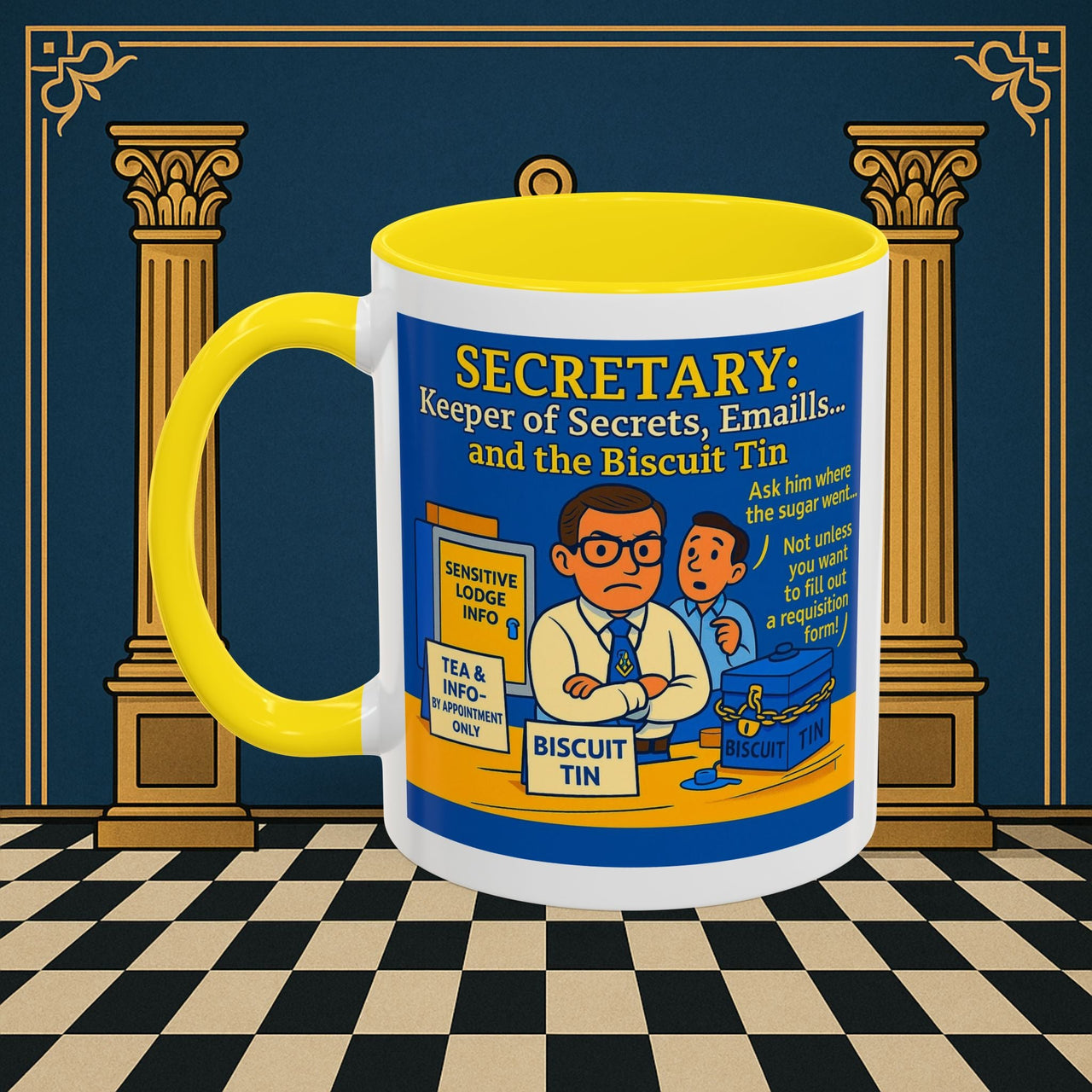 Masonic Mugs - Bureaucratic Biscuit Bouncer - Secretary Printify