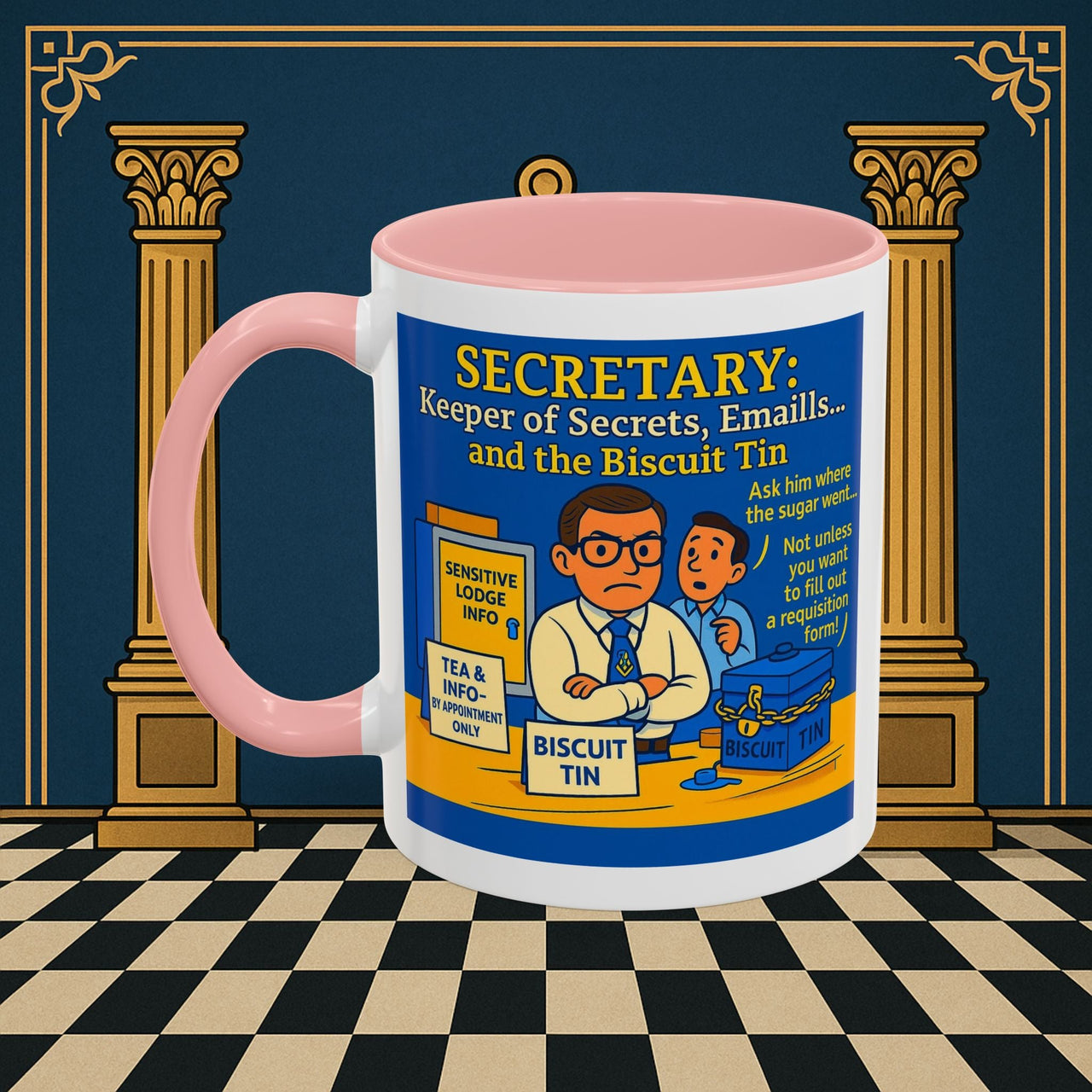 Masonic Mugs - Bureaucratic Biscuit Bouncer - Secretary Printify