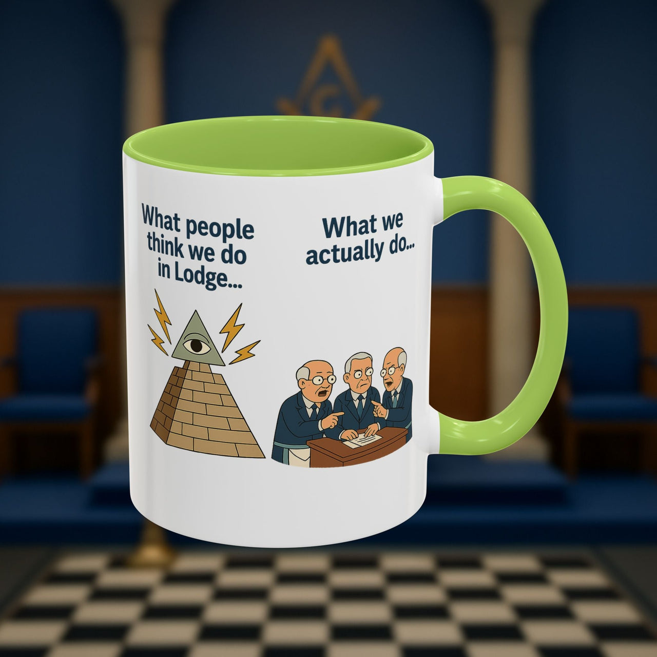Masonic Mugs Ready to Go – Just for the Ceremony (Accent Coloured 11oz Mug) Printify
