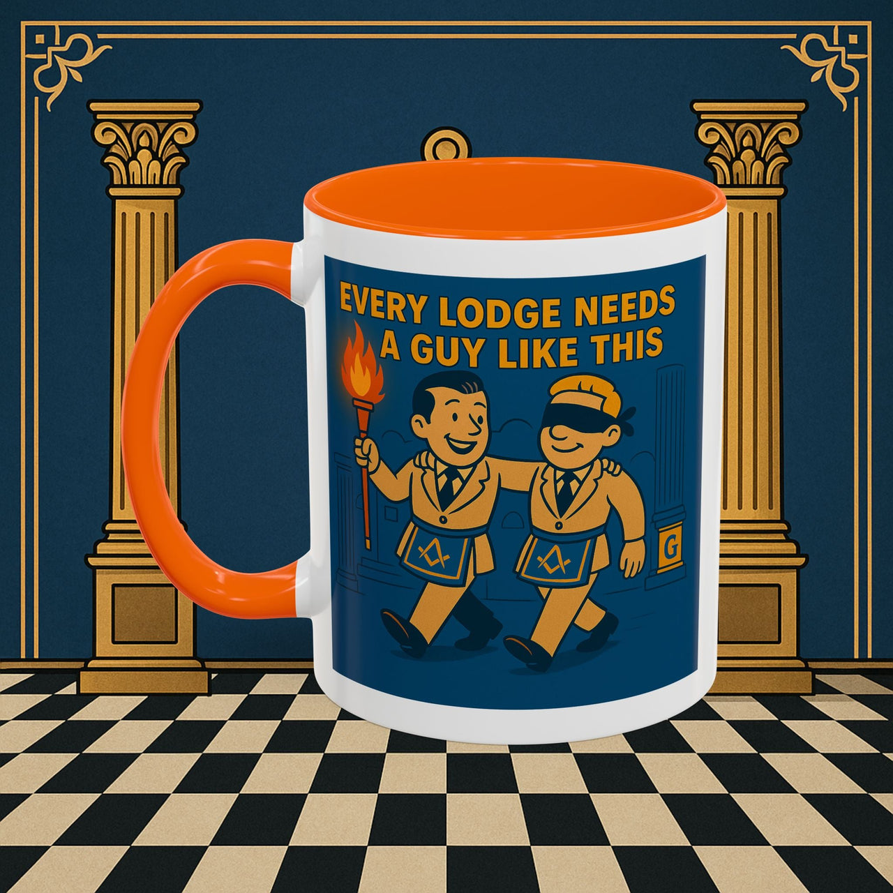 Masonic Mugs Ready to Go – Every Lodge Needs a Guy Like This (Accent Coloured 11oz Mug) Printify