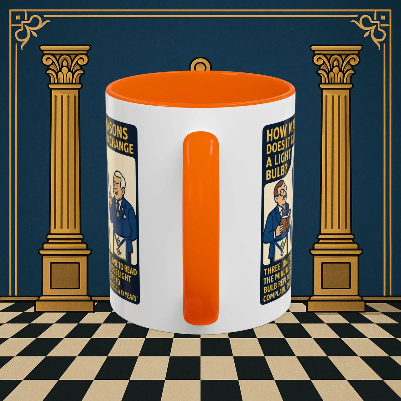 Masonic Mugs Ready to Go – How Many Masons? (Accent Coloured 11oz Mug) Printify