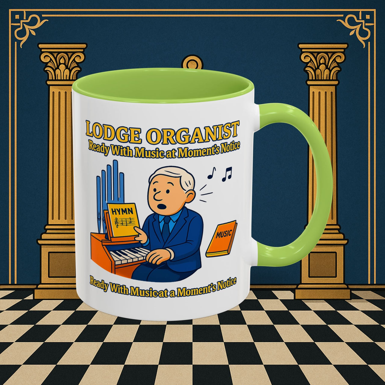 Masonic Mugs - Lodge Organist at the Ready - Organist Printify