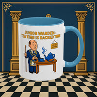 Masonic Mugs - Junior Warden: Tea Time is Sacred, Junior Warden Printify