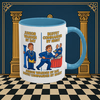 Masonic Mugs - Day/Night Professional: Dual Persona Comic Illustration, Junior Warden Printify