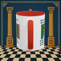 Masonic Mugs Ready to Go – Five Minutes Late (Accent Coloured 11oz Mug) Printify