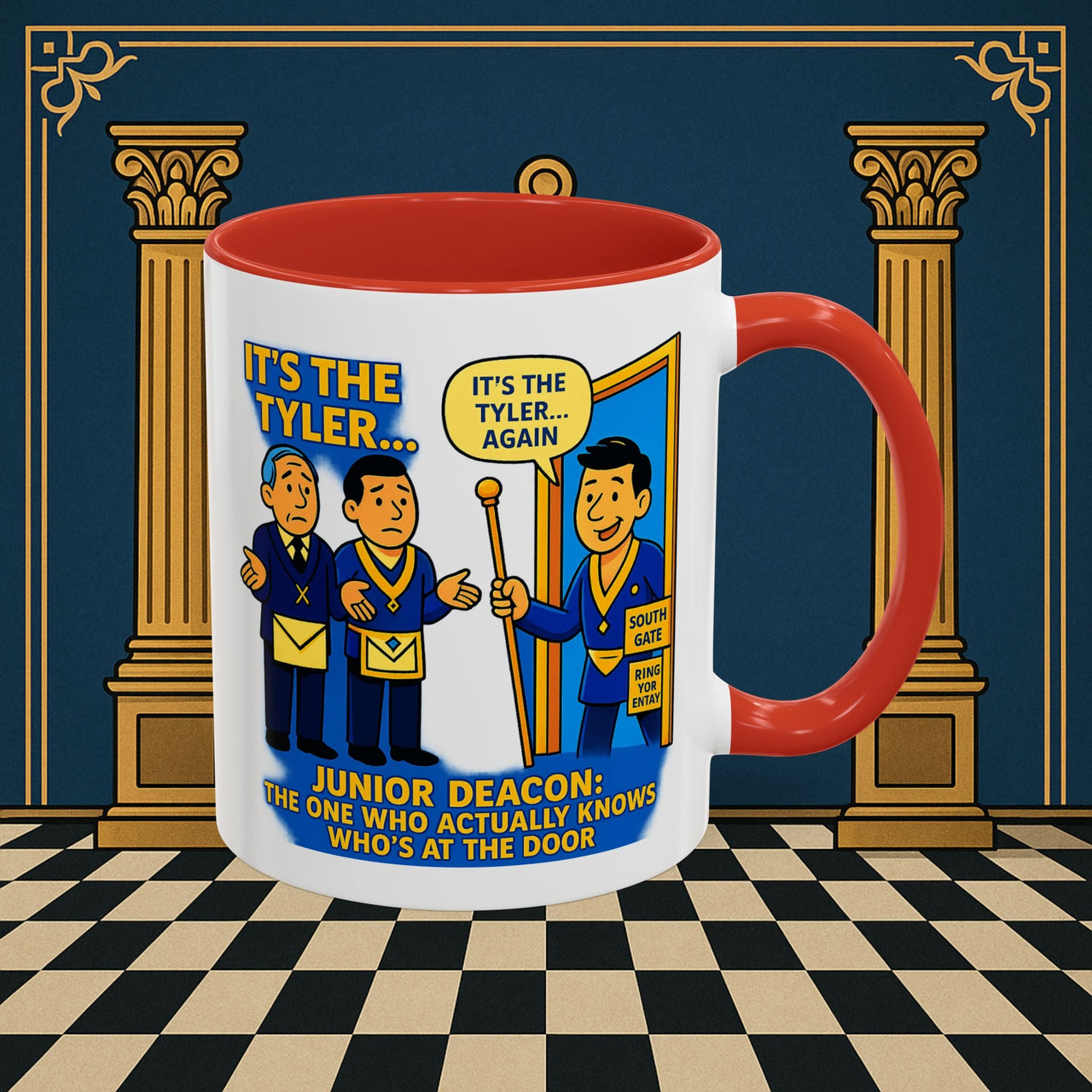 Masonic Mugs - Masonic Mysteries Unveiled: Lodge Leadership Comedy, Junior Deacon Printify