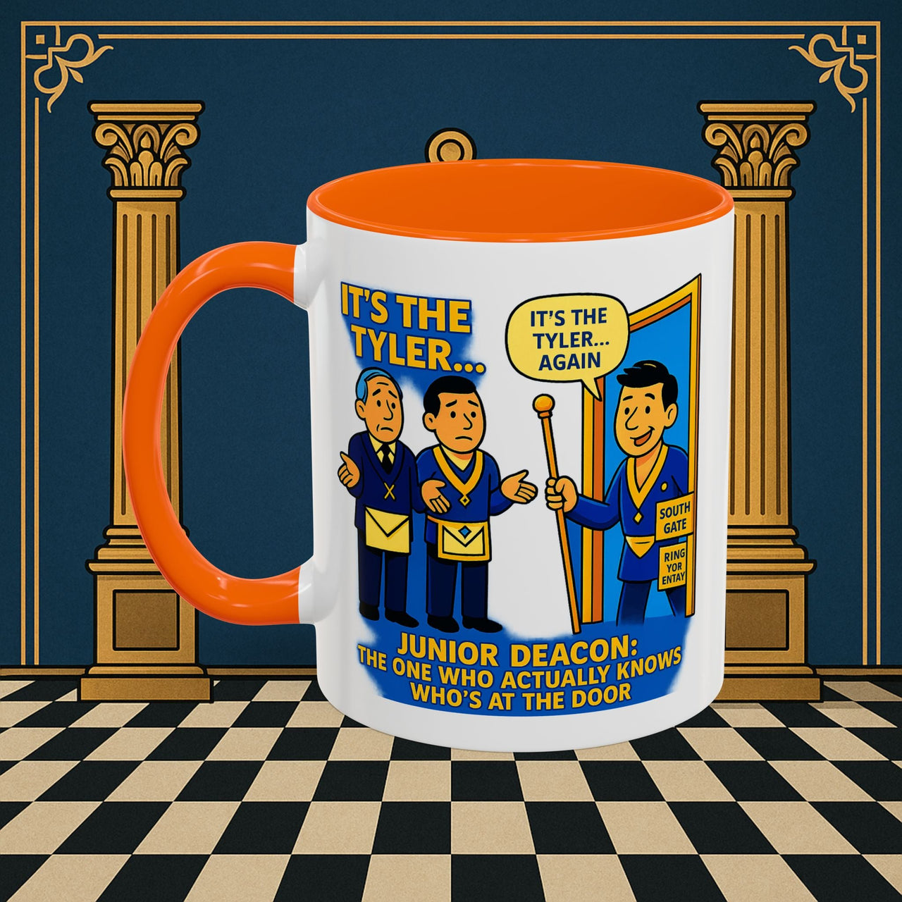 Masonic Mugs - Masonic Mysteries Unveiled: Lodge Leadership Comedy, Junior Deacon Printify