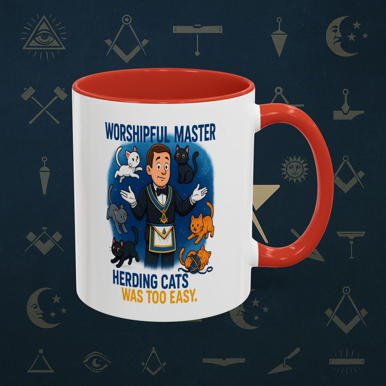 Masonic Mugs - Masonic Cats Assemble - Worshipful Master Printify