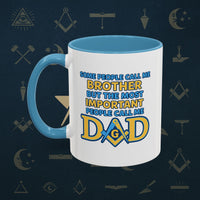 Masonic Mugs Ready to Go – Brother and Dad (Accent Coloured 11oz Mug) Printify