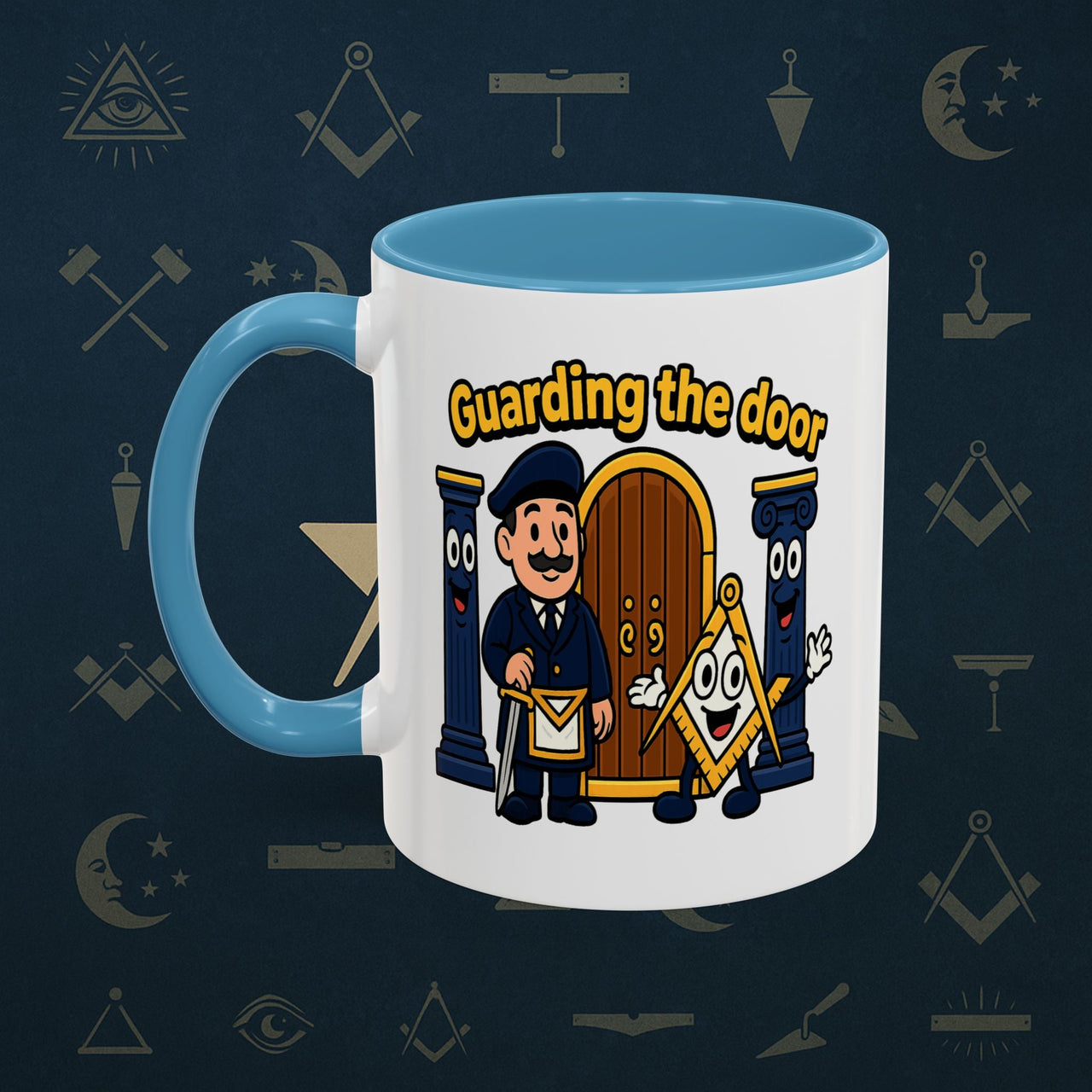 Masonic Mugs - Guarding the Door - Tyler Printify