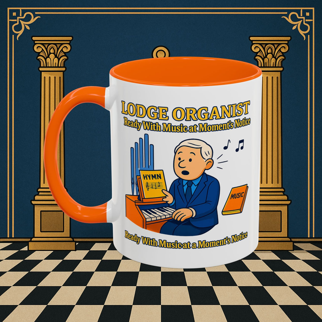 Masonic Mugs - Lodge Organist at the Ready - Organist Printify