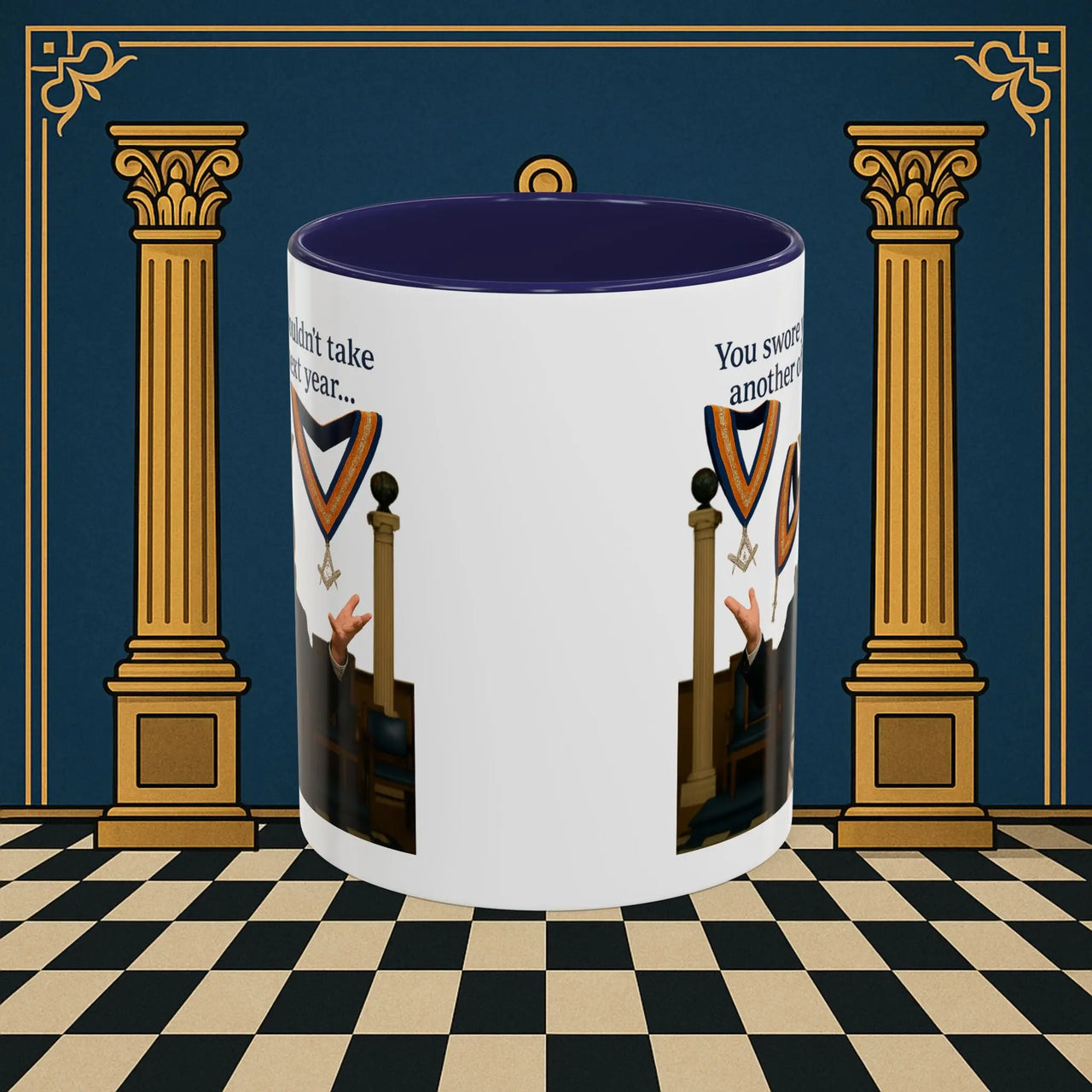 Masonic Mugs Ready to Go – Another Office? Go On Then… (Accent Coloured 11oz Mug) Printify