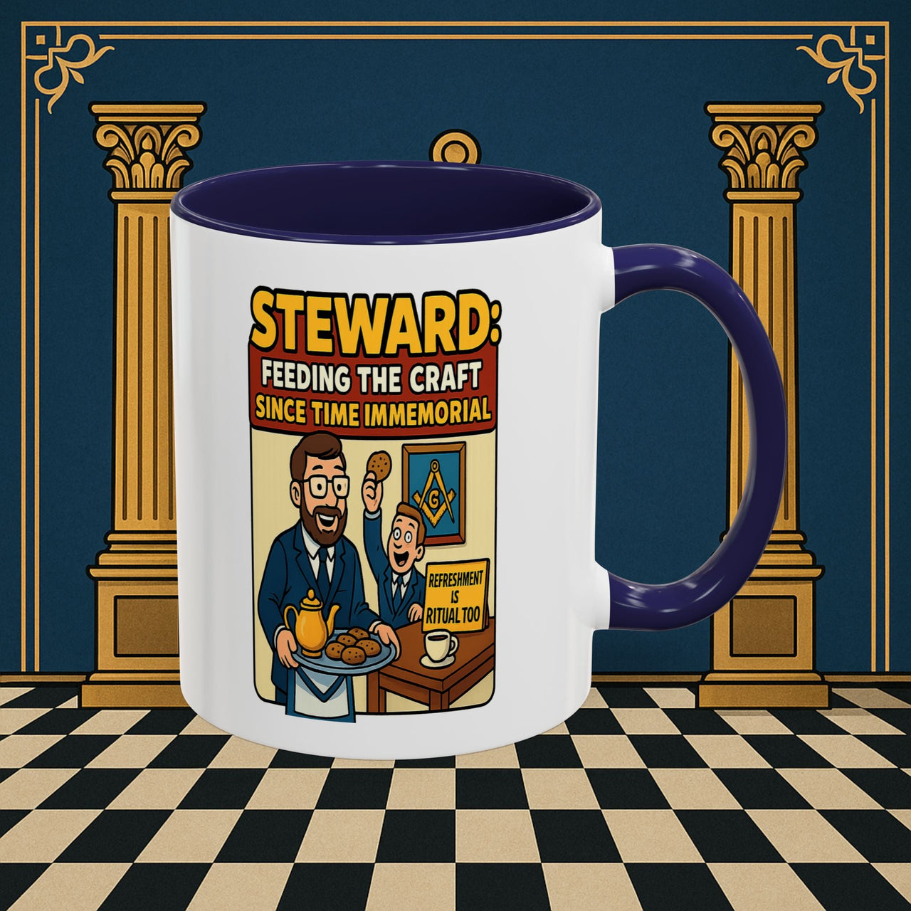 Masonic Mugs - Feeding Freemasonry's Fellowship - Steward Printify