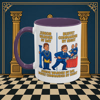 Masonic Mugs - Day/Night Professional: Dual Persona Comic Illustration, Junior Warden Printify
