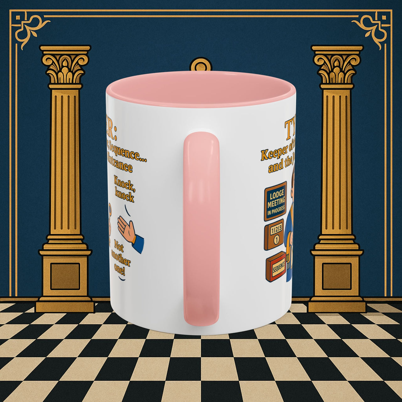 Masonic Mugs - Tyler's Doorway Dilemma - Tyler Printify