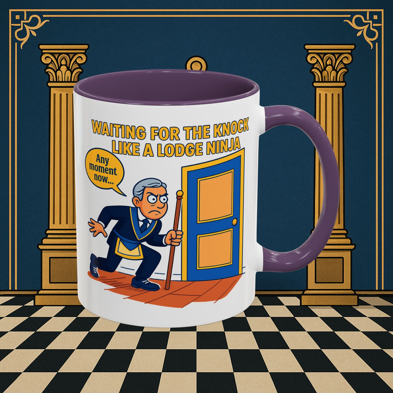 Masonic Mugs - Masonic Anticipation: Lodge Ninja in Waiting, Junior Deacon Printify