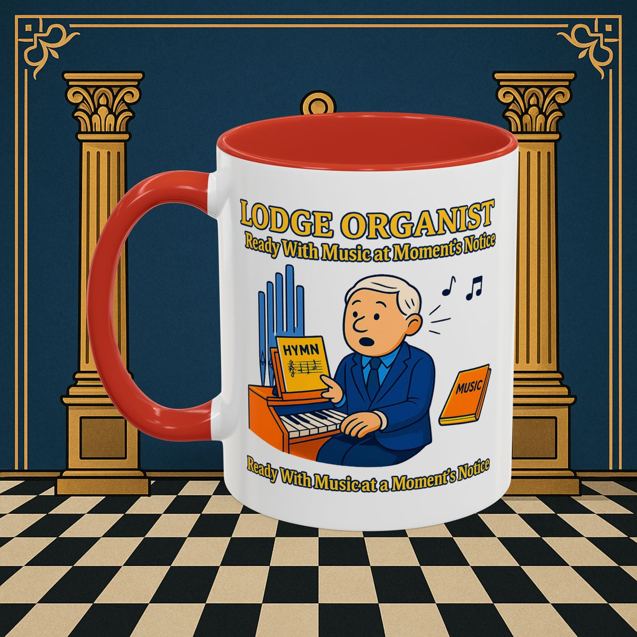Masonic Mugs - Lodge Organist at the Ready - Organist Printify