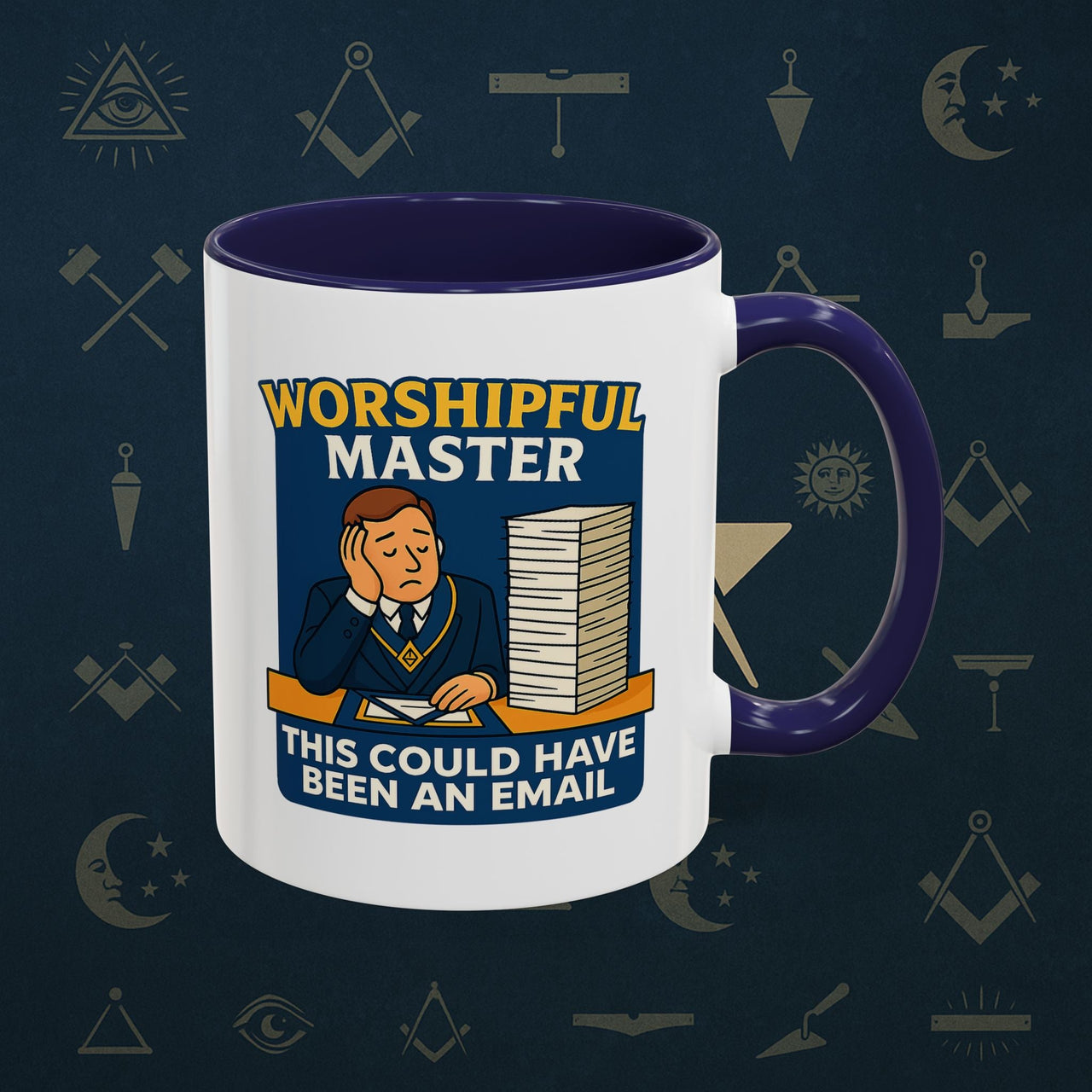 Masonic Mugs - Masonic Meetings Madness - Worshipful Master Printify