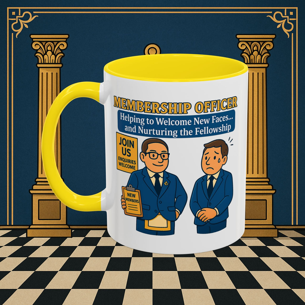 Masonic Mugs - Welcome to the Club - Membership Secretary Printify