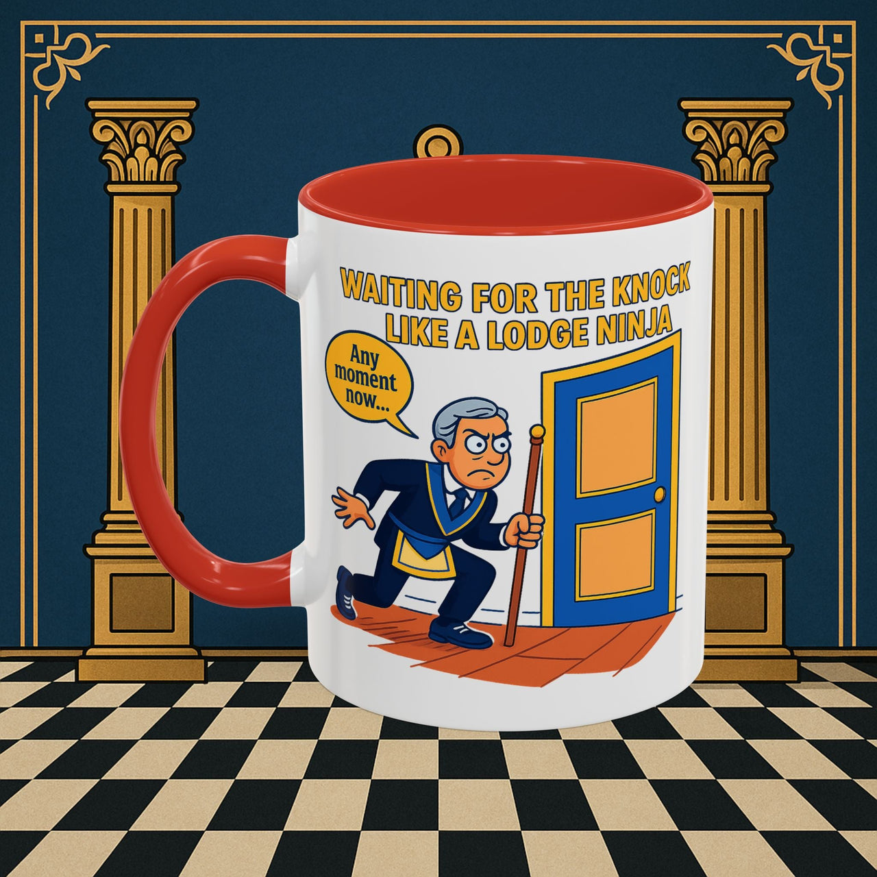 Masonic Mugs - Masonic Anticipation: Lodge Ninja in Waiting, Junior Deacon Printify