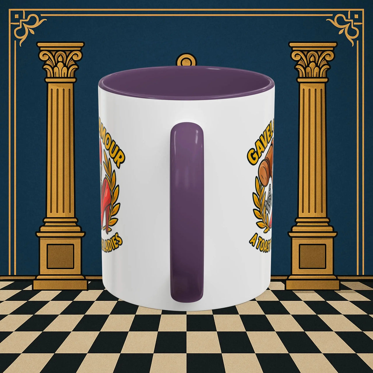Masonic Mugs – Gavel & Glamour: A Toast to the Ladies (Accent Coloured 11oz Mug) Printify