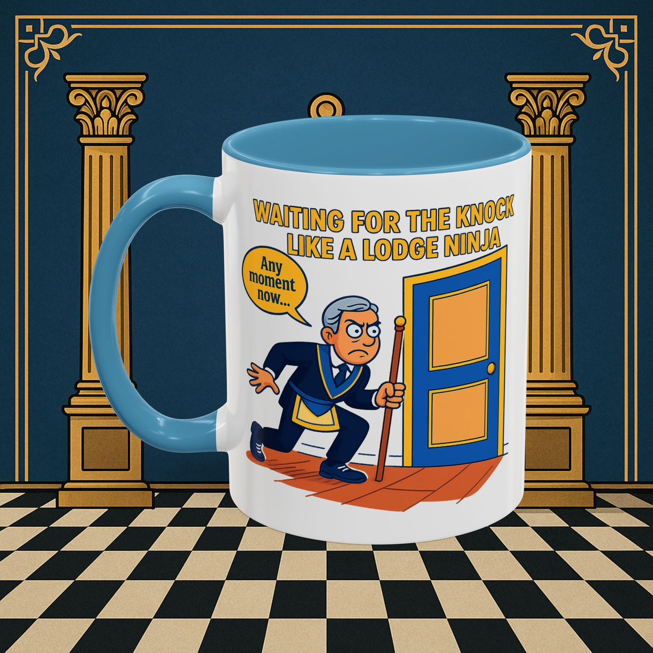 Masonic Mugs - Masonic Anticipation: Lodge Ninja in Waiting, Junior Deacon Printify