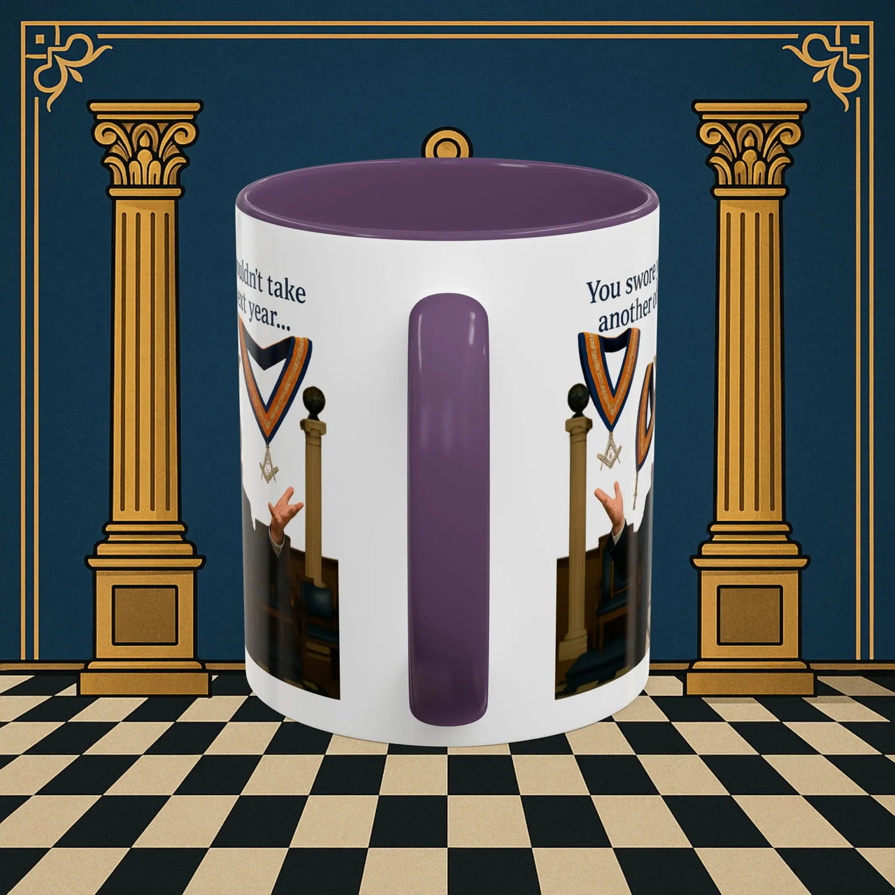 Masonic Mugs Ready to Go – Another Office? Go On Then… (Accent Coloured 11oz Mug) Printify