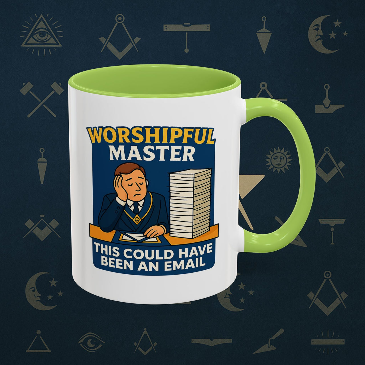 Masonic Mugs - Masonic Meetings Madness - Worshipful Master Printify