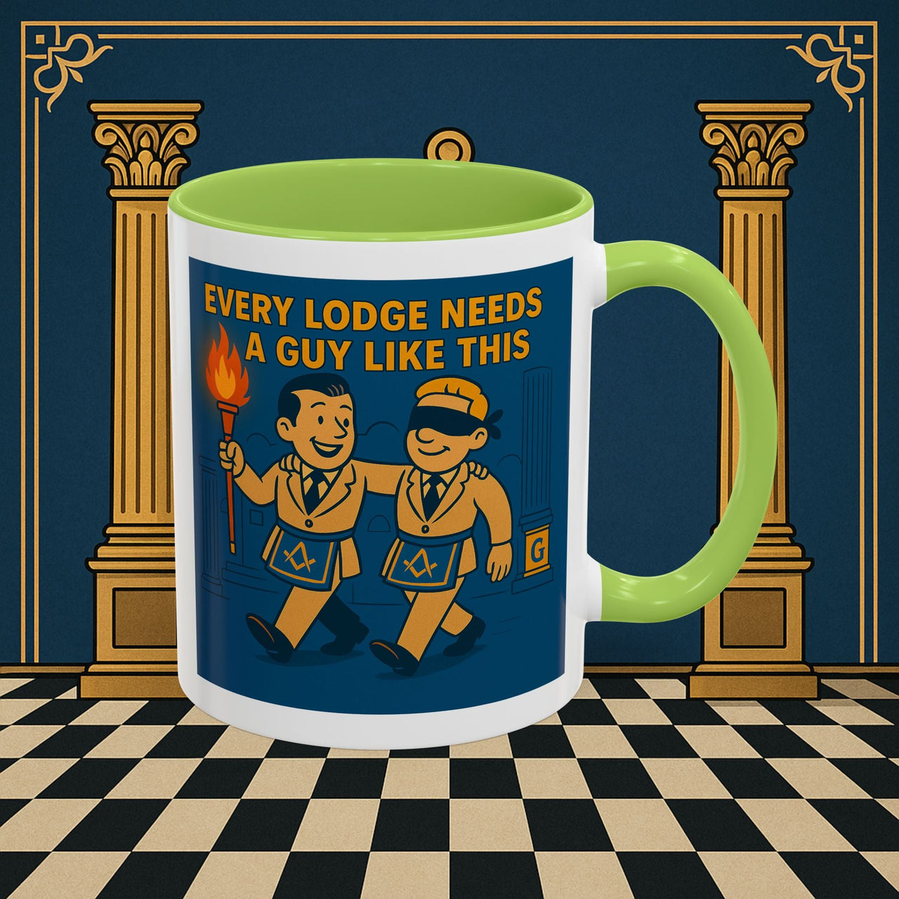 Masonic Mugs Ready to Go – Every Lodge Needs a Guy Like This (Accent Coloured 11oz Mug) Printify