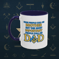 Masonic Mugs Ready to Go – Brother and Dad (Accent Coloured 11oz Mug) Printify