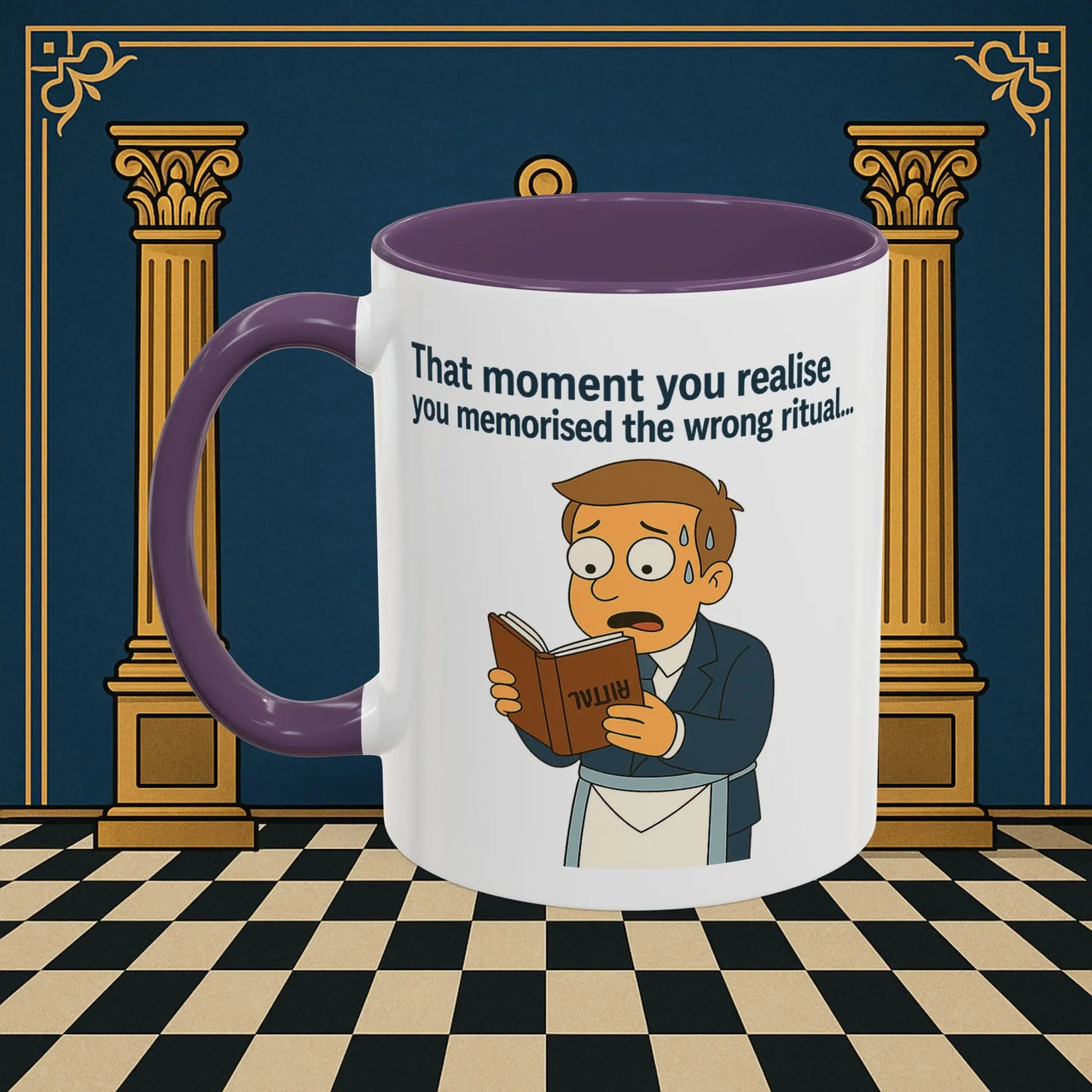 Masonic Mugs Ready to Go – Wrong Ritual (Accent Coloured 11oz Mug) Printify