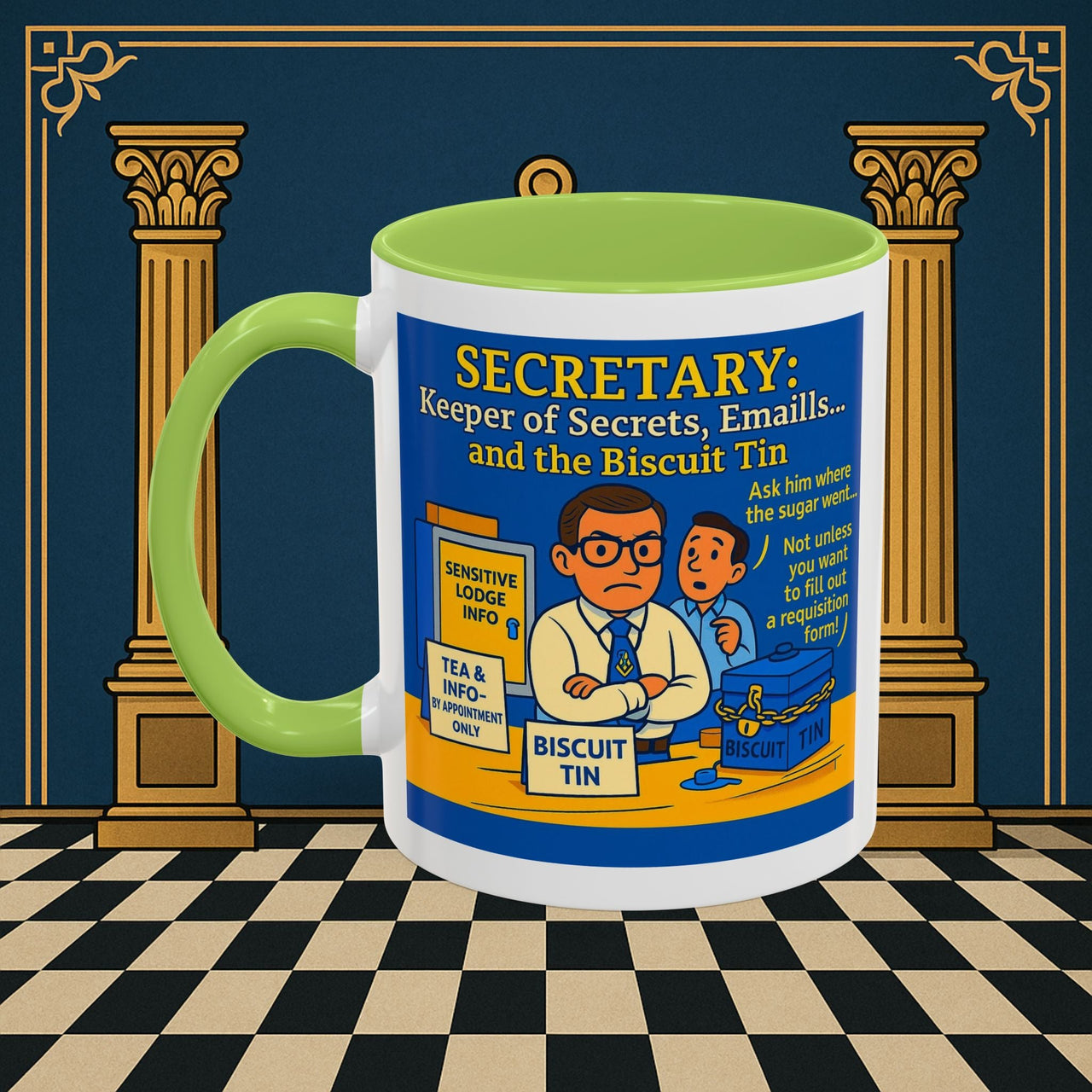 Masonic Mugs - Bureaucratic Biscuit Bouncer - Secretary Printify