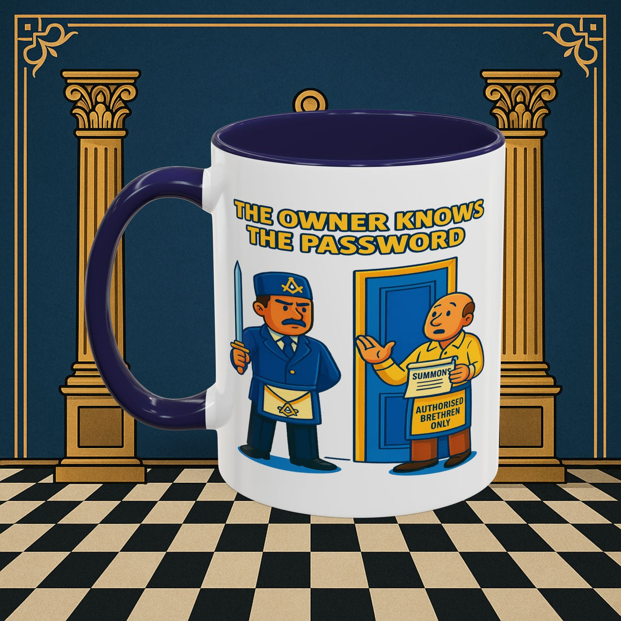 Masonic Mugs - Accent Coloured 11oz Mug - Masonic Mayhem - Inner Guard Printify